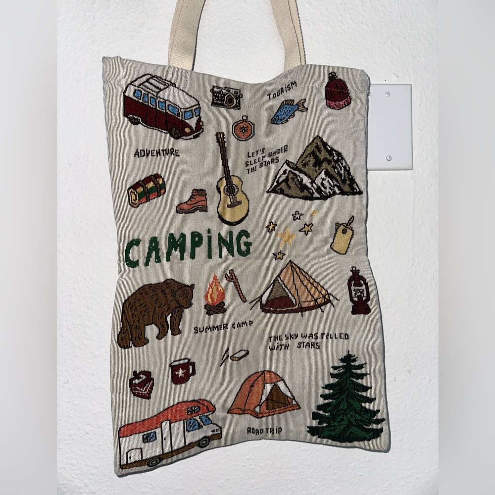 Vintage Camping Embroidered Long Tote bag - Picture 4 of 4